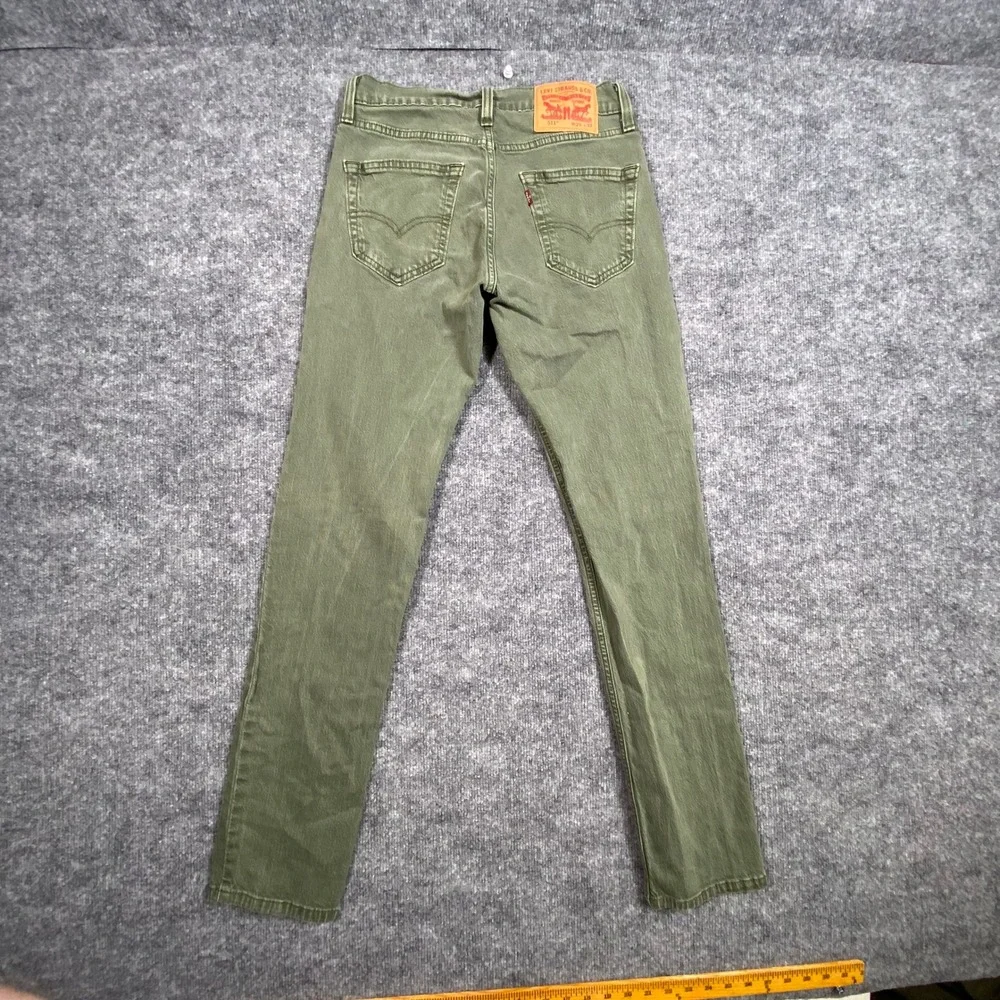 Levis 511 Slim Fit Jeans Mens 29x32 (Meas 28x30) Olive Green Denim 04511-5194‎